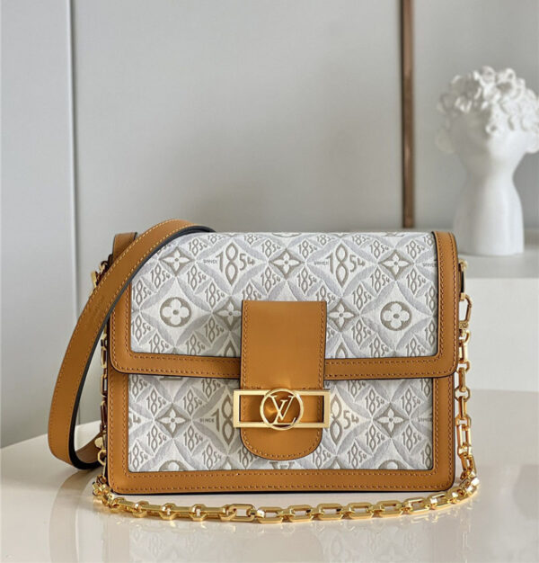 louis vuitton lv dauphine mm white monogram canvas bag