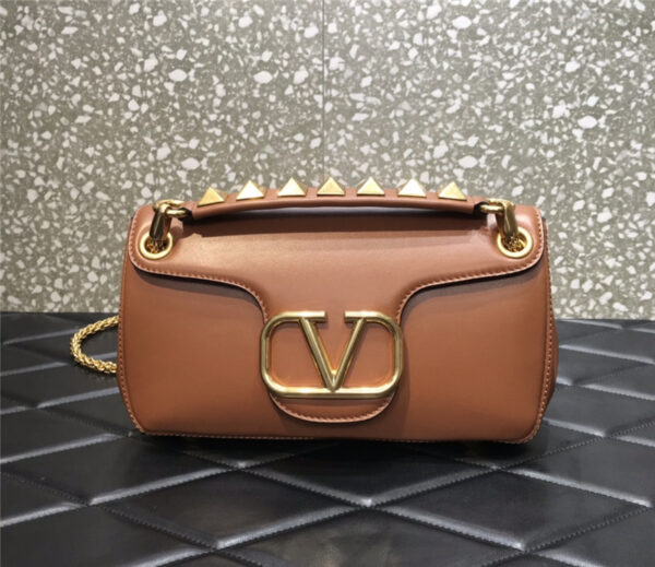 valentino garavani stud sign leather shoulder bag