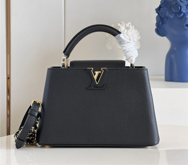 louis vuitton lv capucines small bag black