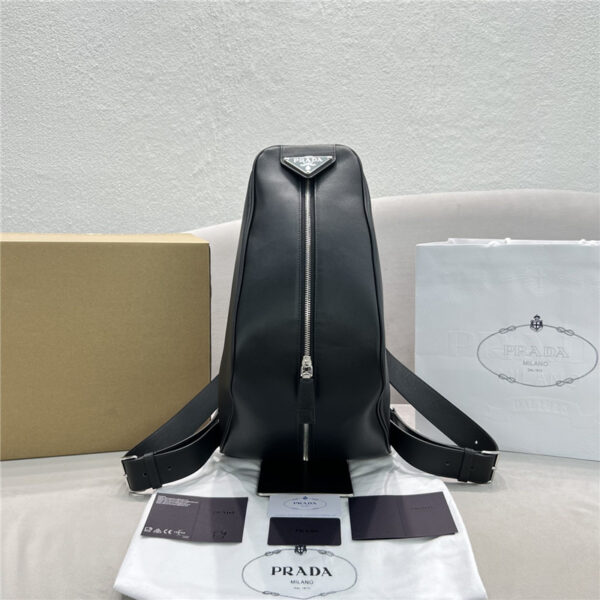 prada triangle leather backpack bag