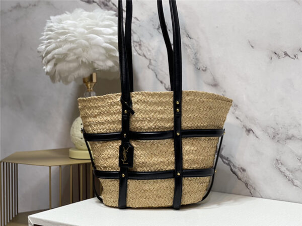 ysl basket raffia bag