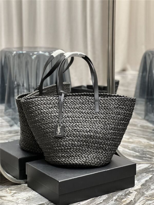 ysl panier raffia tote bag