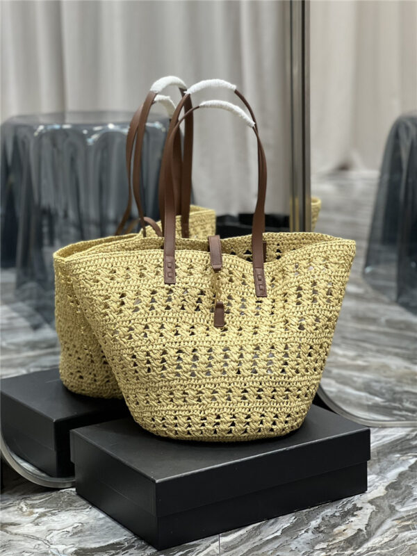 ysl panier raffia tote bag