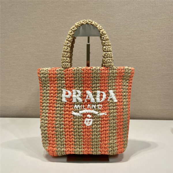 prada raffia tote bag