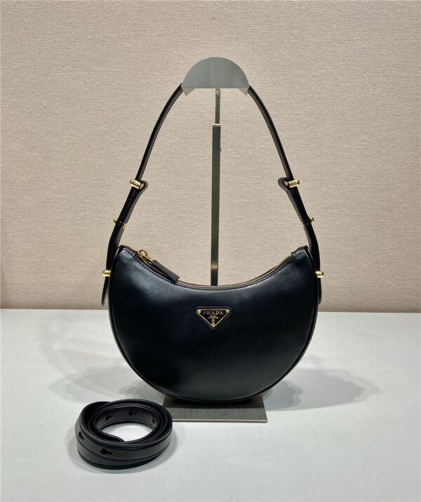 prada moon leather shoulder bag