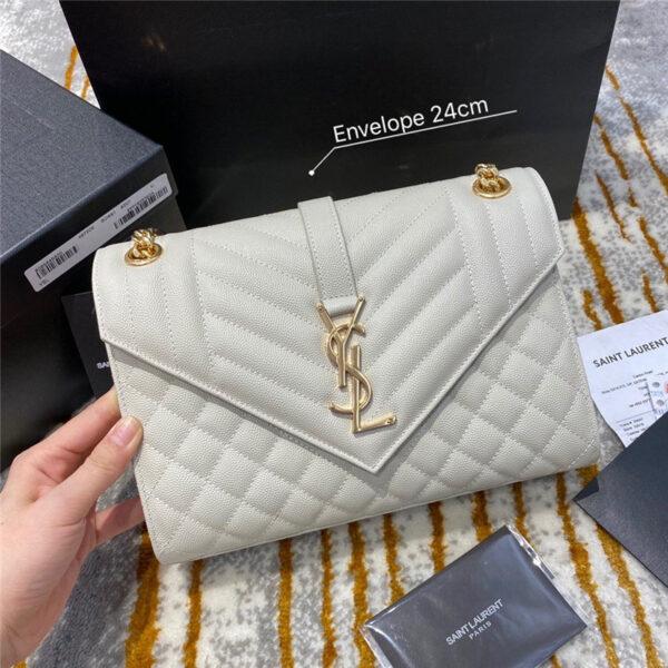 ysl envelope bag white