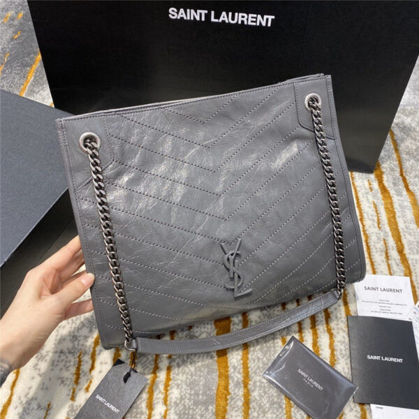 ysl niki large shopping bag gray