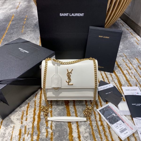 ysl sunset bag white