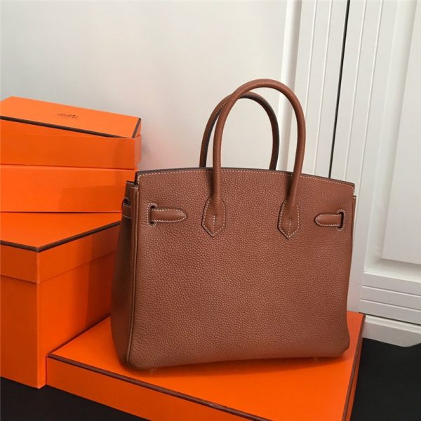 New Hermes Birkin Bag 30cm Etoupe Togo Leather