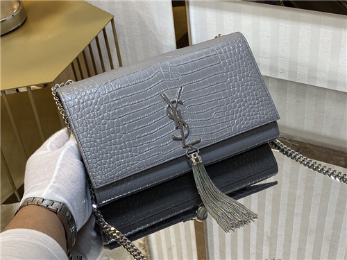 ysl crocodile leather shoulder bag