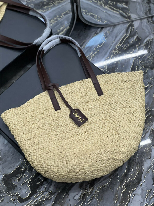 ysl panier raffia tote bag