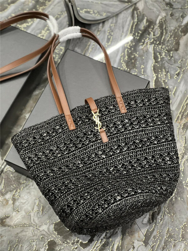 ysl panier raffia tote bag